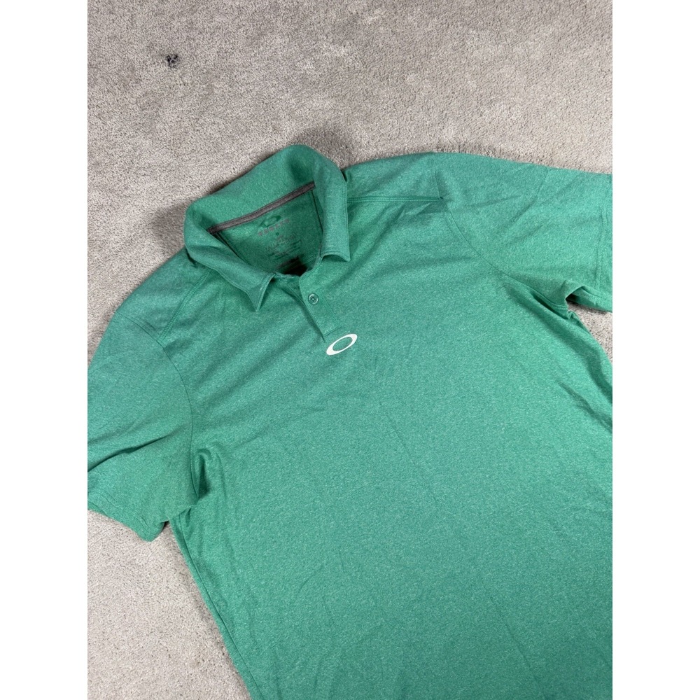 Oakley Polo Shirt Men's Size M Heather Geen Tailored Fit Golf Short Sleeve